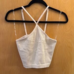 Cream Halter Ribbed Strappy Bralette or Tank Top